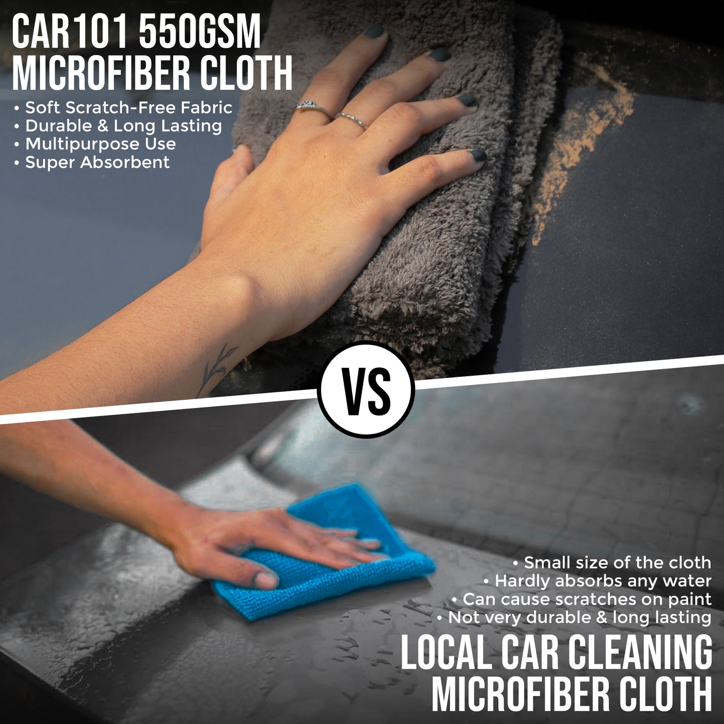 CAR101 Coral Fleece Microfibre Towel – 550 GSM