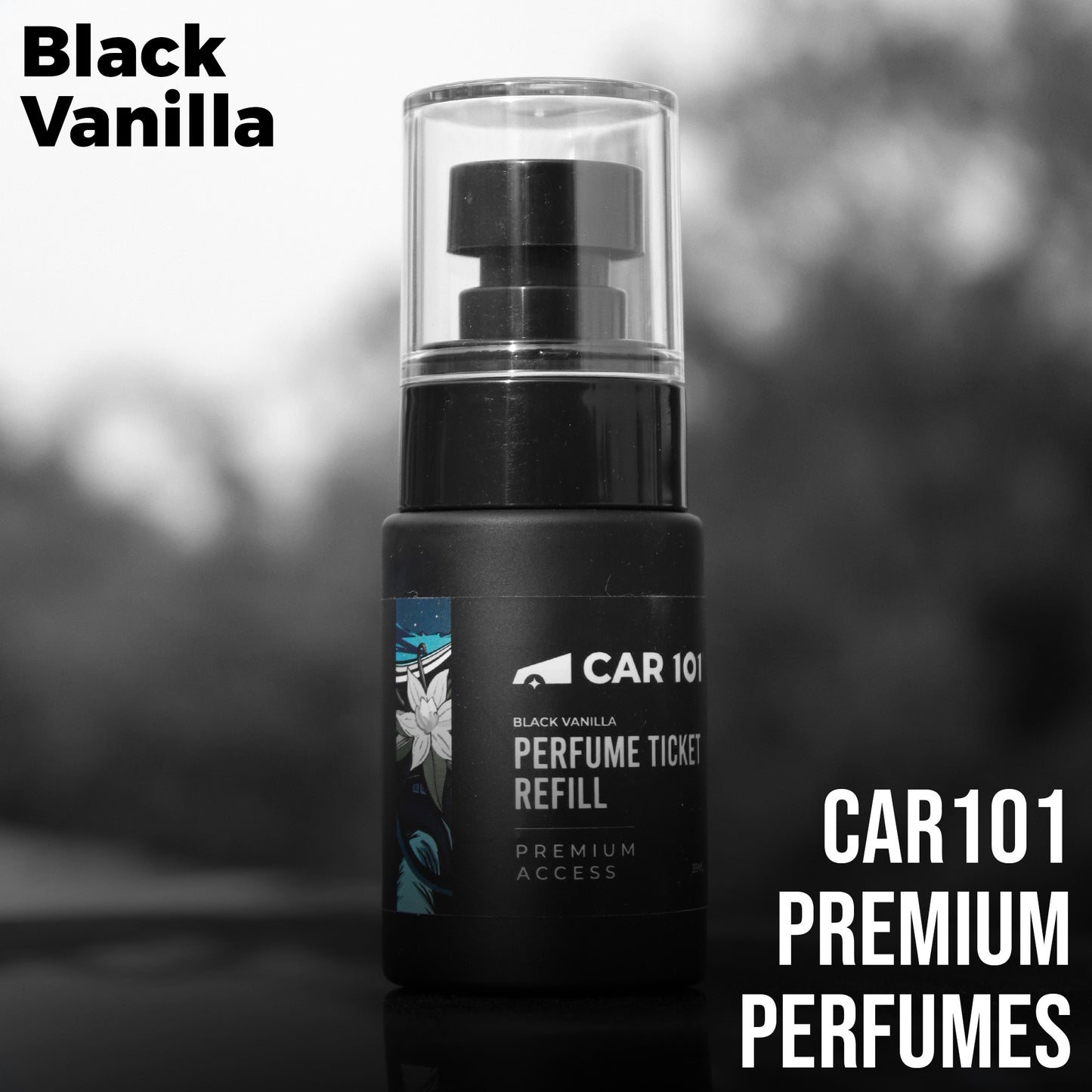 CAR101 Black Vanilla – Smooth & Warm Car Perfume