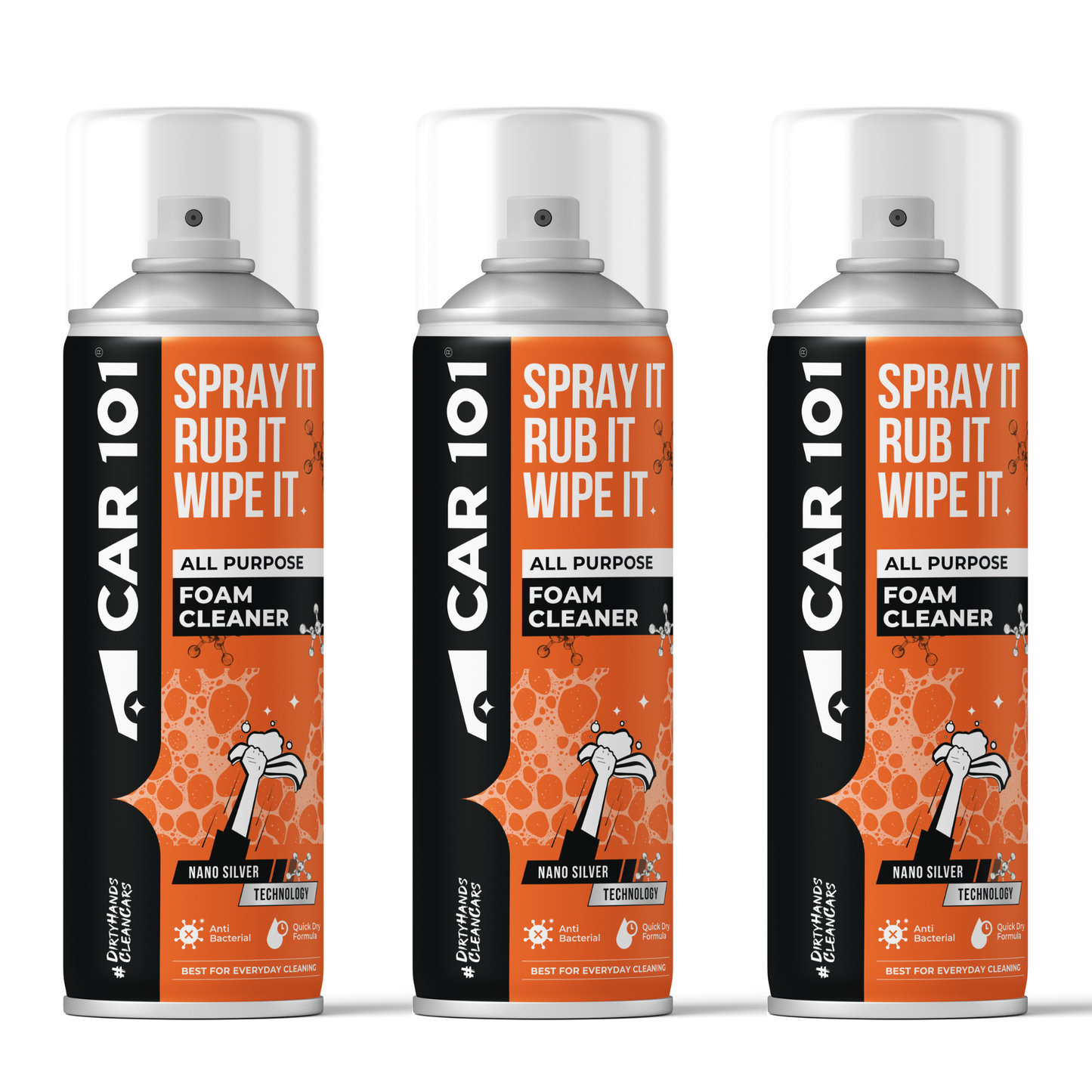All Purpose Foam Cleaner | Best for daily cleaning | Car interior & Exterior | Anti Bacterial | 500ml large Size