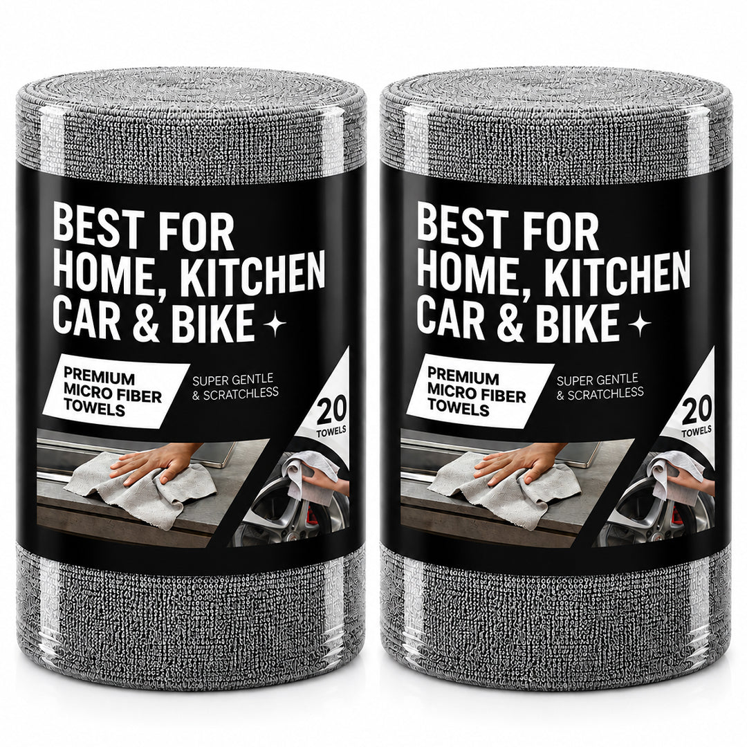 CAR101 Rip Rolls | 220 GSM Microfiber Towel Roll | 20 Units of tearable & reusable microfibre towels.