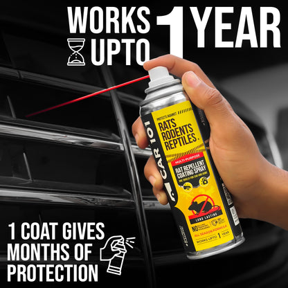 CAR101 Car Rat Repellent Spray | Anti Rat & Rodent Spray for Engine & Wiring Protection | Long Lasting Rat Protection for Cars & Bikes