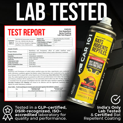 CAR101 Car Rat Repellent Spray | Anti Rat & Rodent Spray for Engine & Wiring Protection | Long Lasting Rat Protection for Cars & Bikes