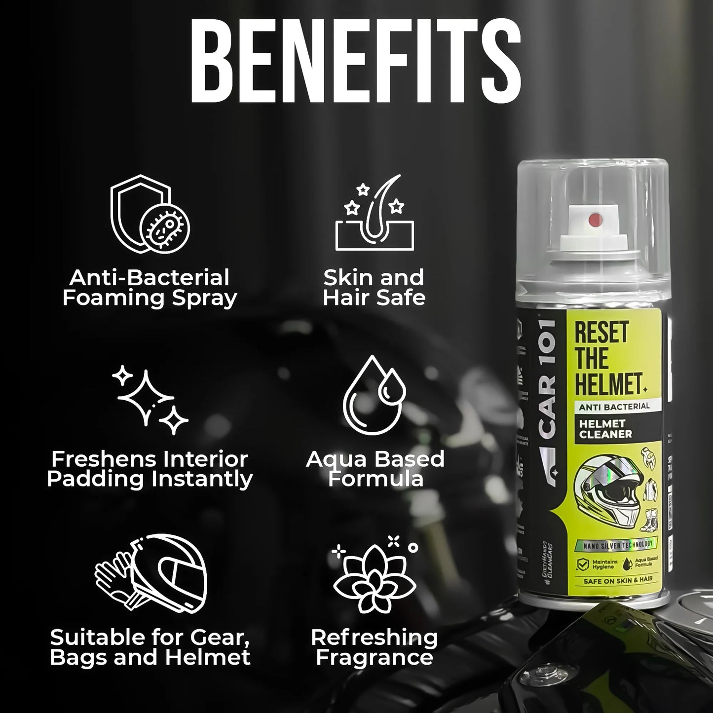 Helmet & Gear Cleaner with Microfiber towel