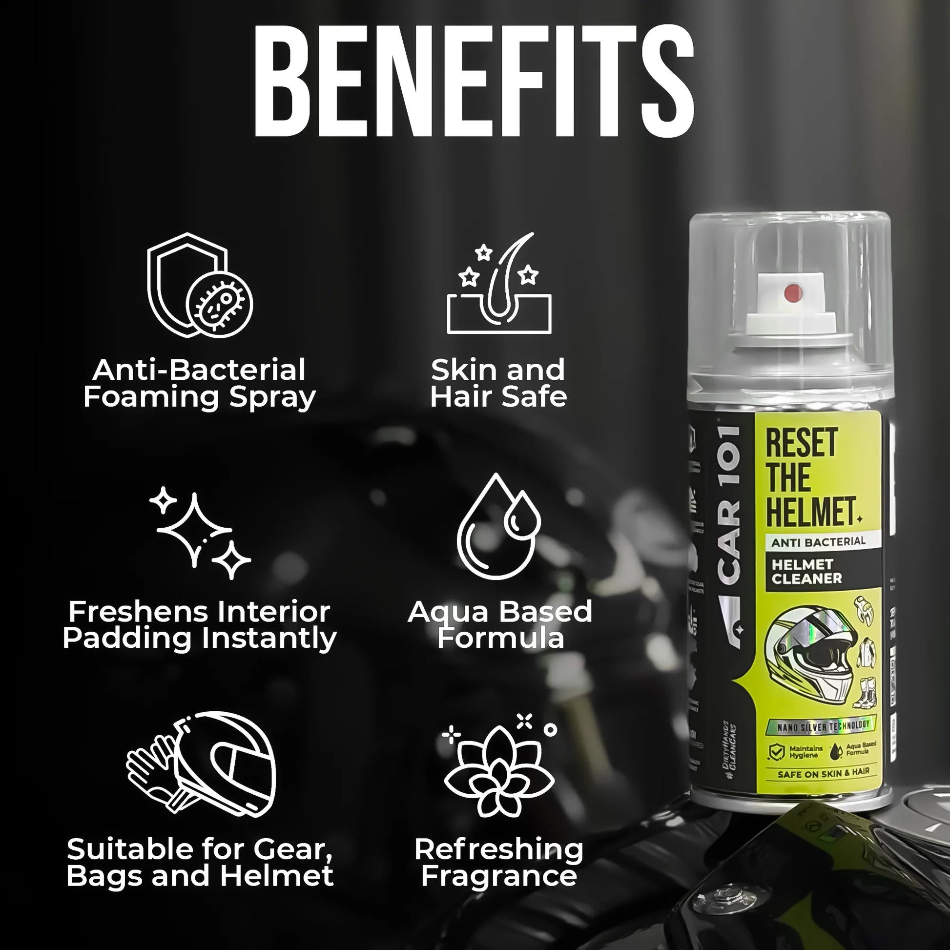 Helmet & Gear Cleaner with Microfiber towel