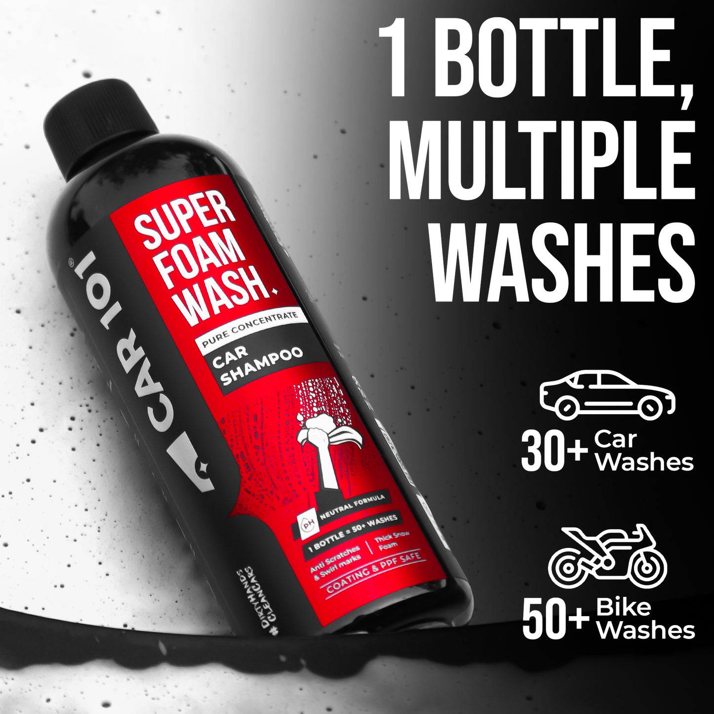 CAR101 Super Foam Wash Car Shampoo | Cleans & Conditions | Pure Concentrate (1:600)