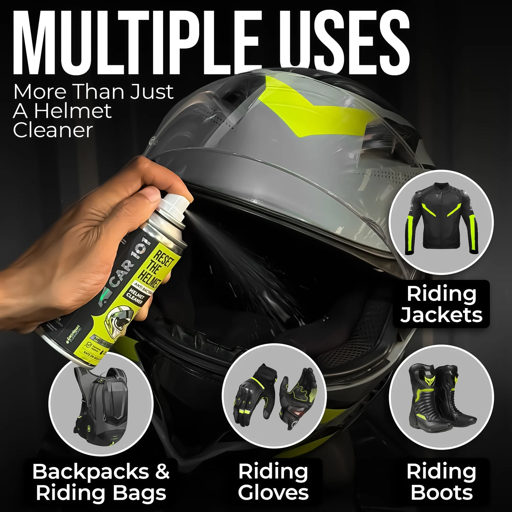 Helmet & Gear Cleaner with Microfiber towel