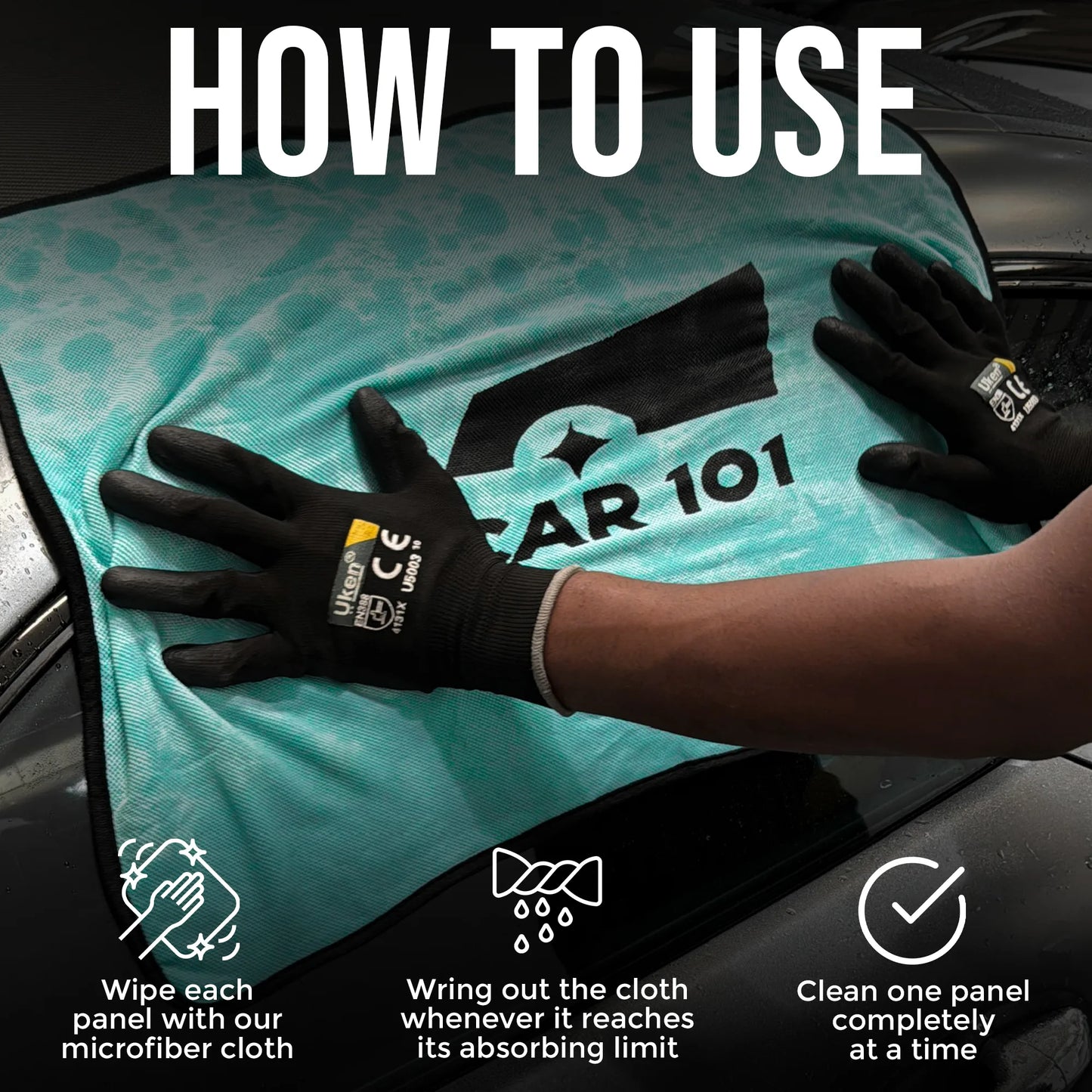 600 GSM Microfiber Cloth | for Car & Bike | Large Size + Ceramic Coating Shampoo - 300ML | 2-in-1 Effect Coating & Cleaning | Glossy Finish