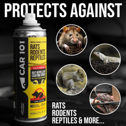 CAR101 Car Rat Repellent Spray | Anti Rat & Rodent Spray for Engine & Wiring Protection | Long Lasting Rat Protection for Cars & Bikes