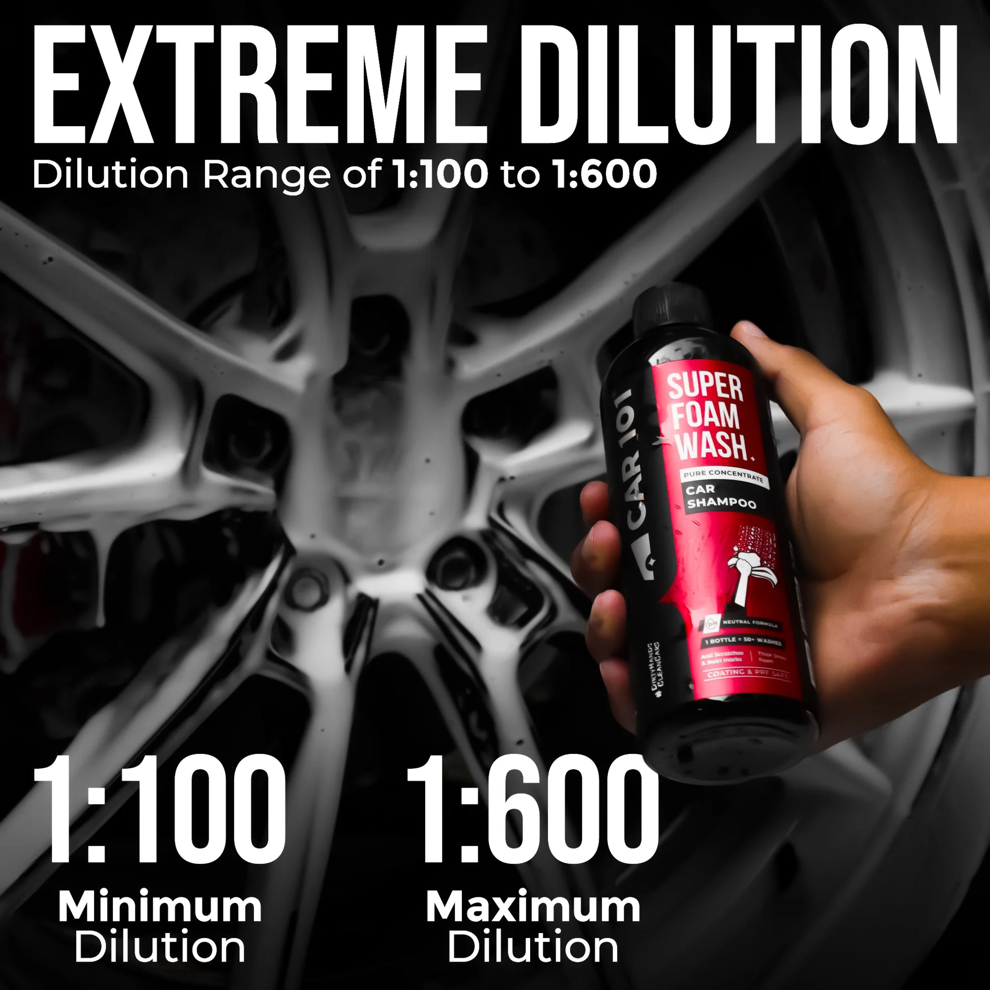 600 GSM Microfiber Cloth + Super Foam Wash Car Shampoo + Ceramic Coating Shampoo 300ml | 2-in-1 Effect Coating & Cleaning