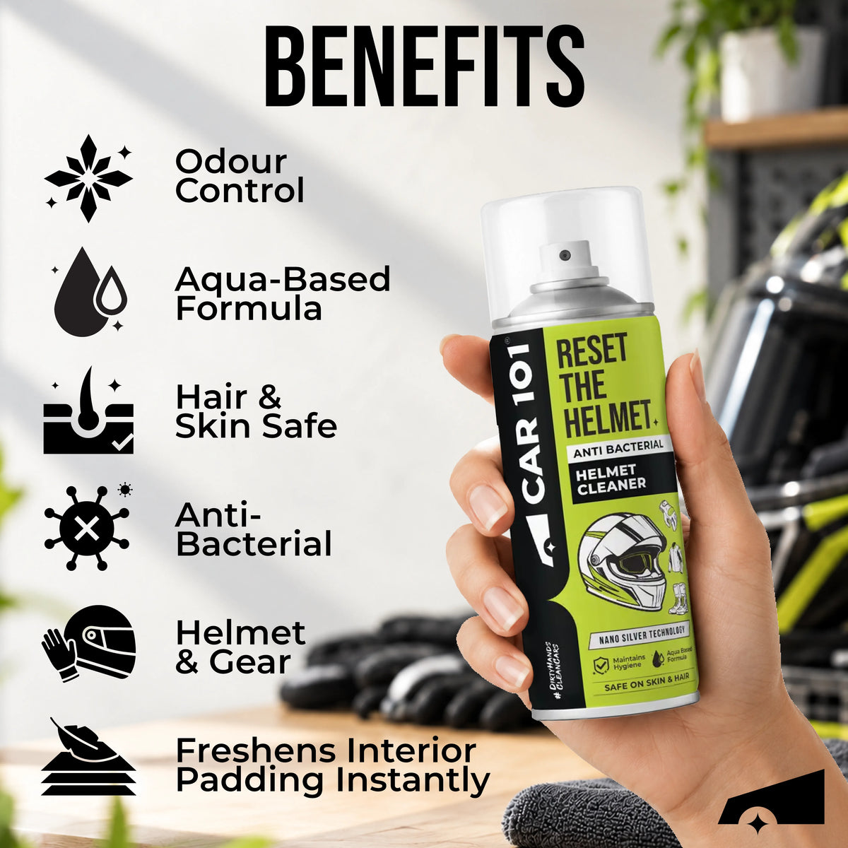 Helmet & Gear Cleaner with Microfiber towel