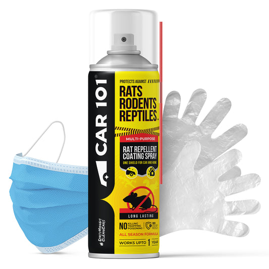 CAR101 Car Rat Repellent Spray | Anti Rat & Rodent Spray for Engine & Wiring Protection | Long Lasting Rat Protection for Cars & Bikes