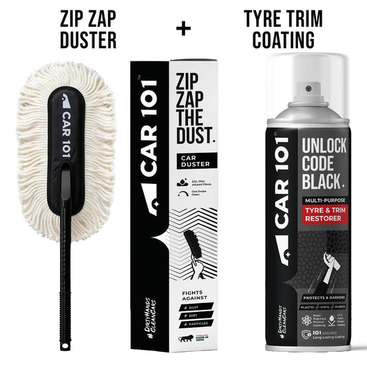 Zip Zap Car Duster + Tyre Trim Combo