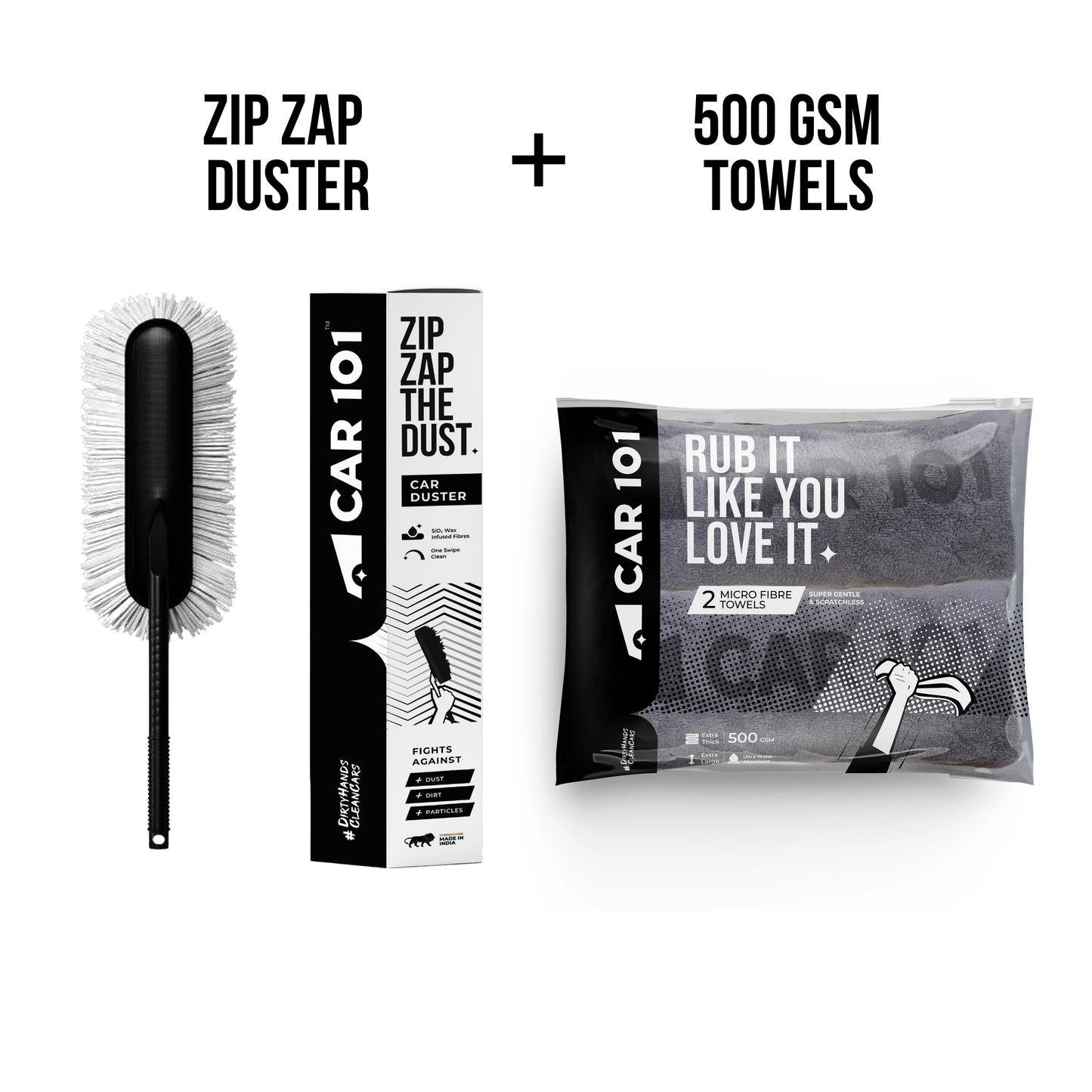 Zip Zap Duster + 2 500 GSM Towels