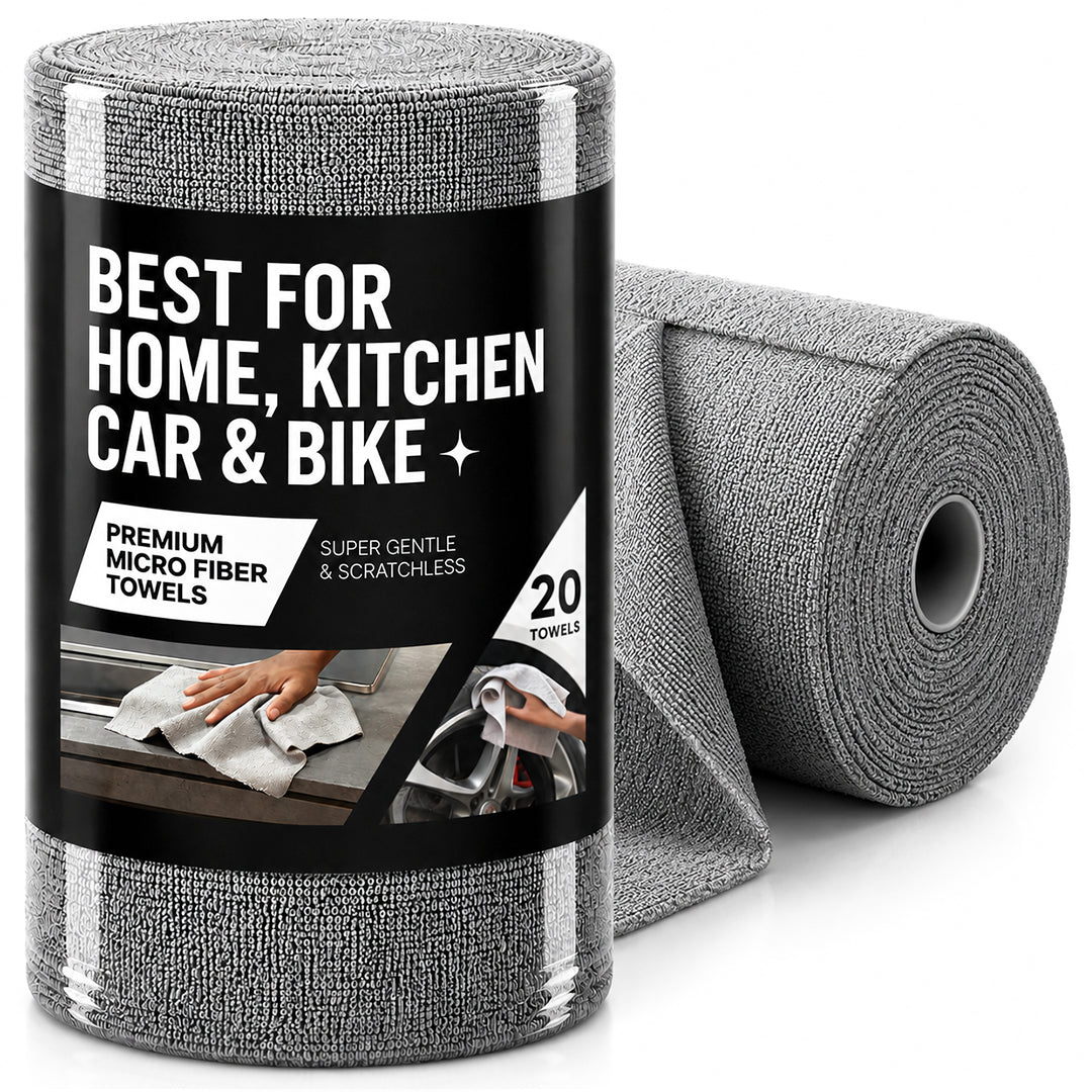 CAR101 Rip Rolls | 220 GSM Microfiber Towel Roll | 20 Units of tearable & reusable microfibre towels.