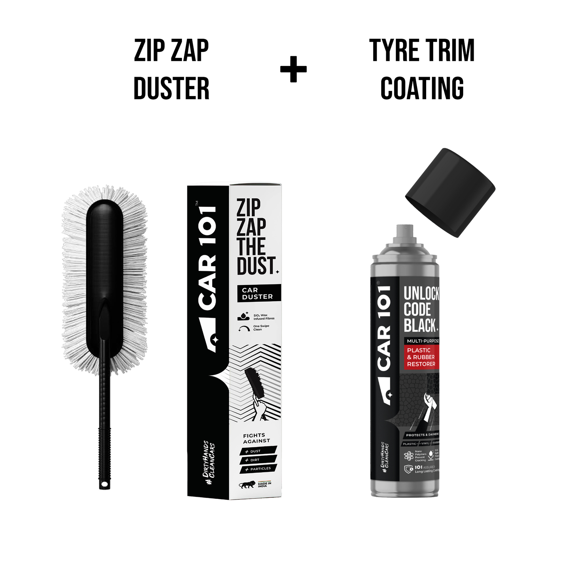 Zip Zap Car Duster + Tyre Trim Combo – Car101 Zip Zap Car Duster + Tyre Trim Combo – Car101