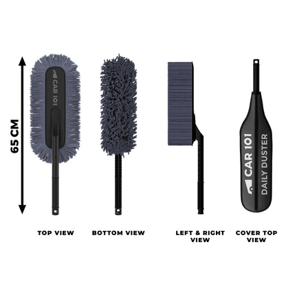 CAR101 Everyday Use Twisted Loop Daily Microfibre Car Duster (Grey)