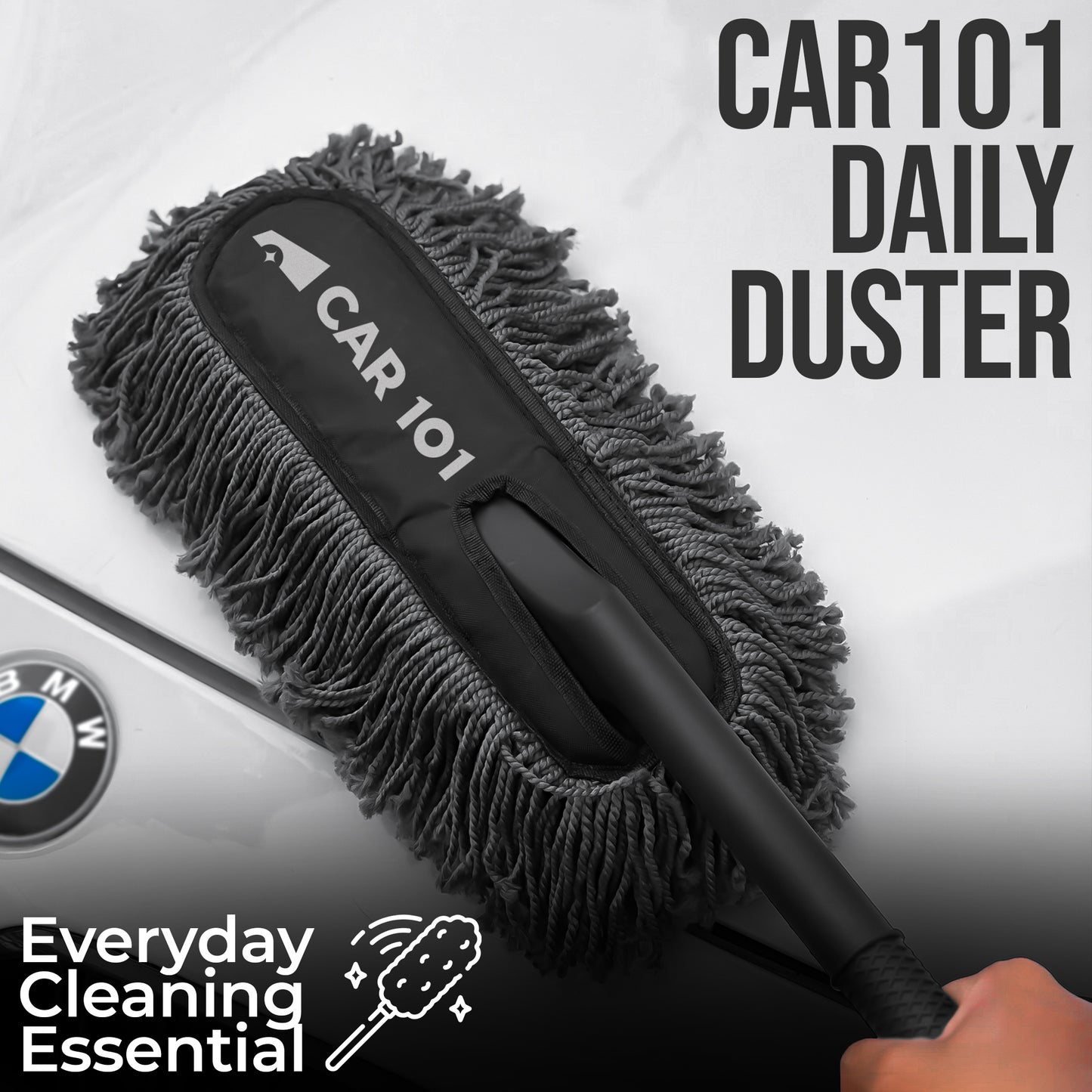 CAR101 Everyday Use Twisted Loop Daily Microfibre Car Duster (Grey)