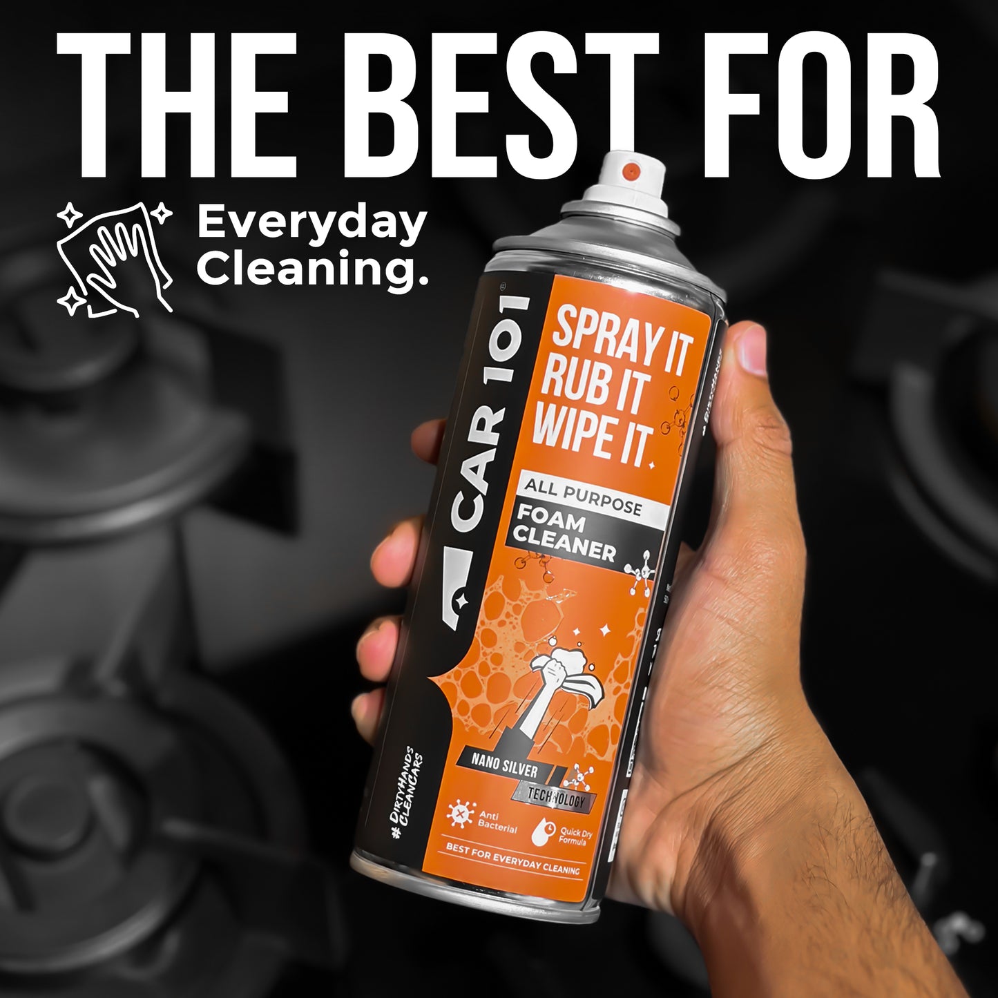 All Purpose Foam Cleaner | Best for daily cleaning | Car interior & Exterior | Anti Bacterial | 500ml large Size