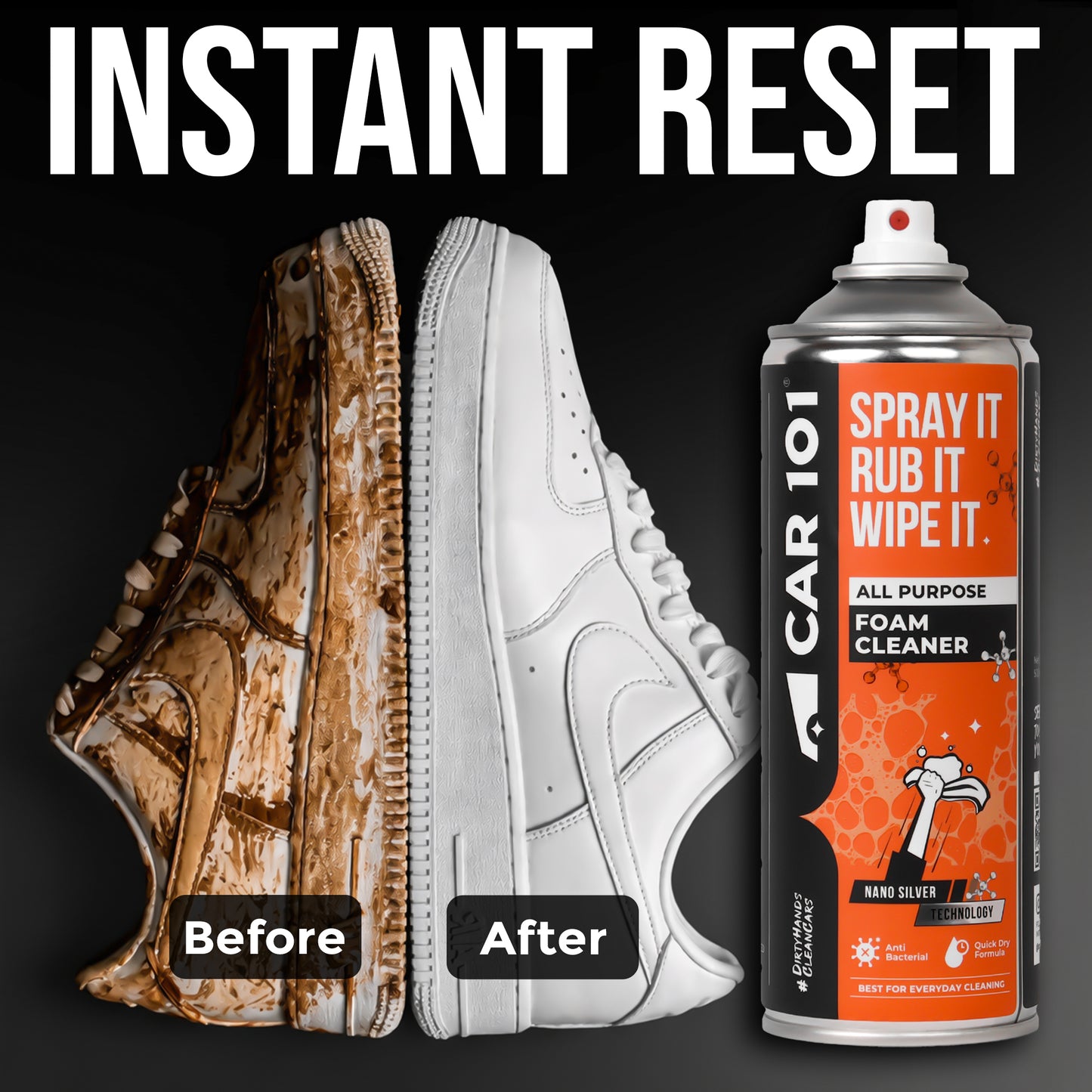 All Purpose Foam Cleaner | Best for daily cleaning | Car interior & Exterior | Anti Bacterial | 500ml large Size