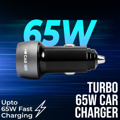CAR101 Turbo Fast 65W Car Charge with 4 in 1 Cable
