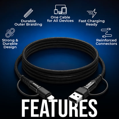 CAR101 Turbo Fast 65W Car Charge with 4 in 1 Cable