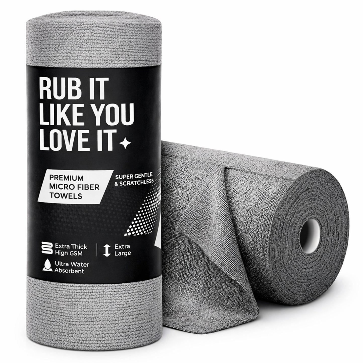 CAR101 Rip Rolls | 220 GSM Microfiber Towel Roll | 20 Units/Roll of tearable & reusable microfibre towels.