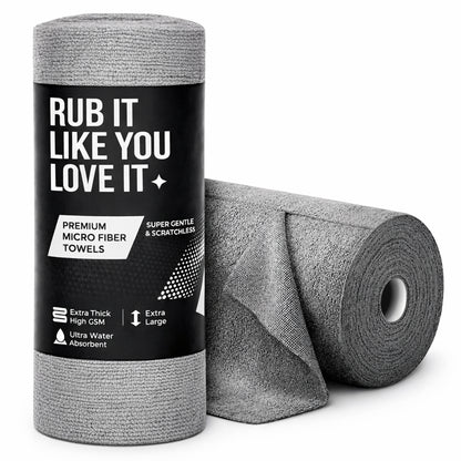 CAR101 Rip Rolls | 220 GSM Microfiber Towel Roll | 20 Units/Roll of tearable & reusable microfibre towels.