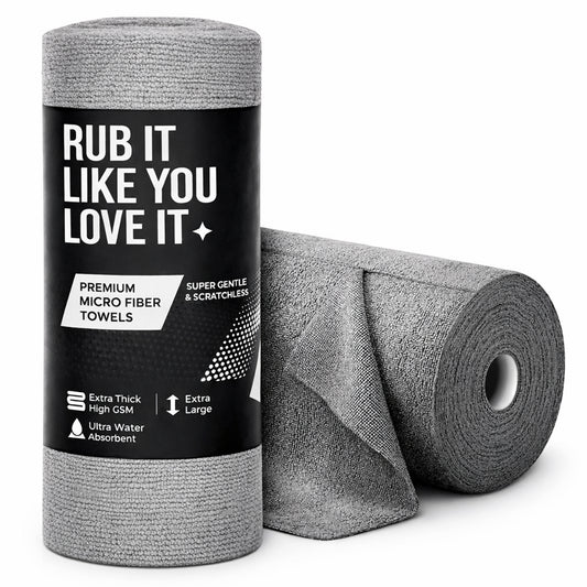 CAR101 Rip Rolls | 220 GSM Microfiber Towel Roll | 20 Units/Roll of tearable & reusable microfibre towels.