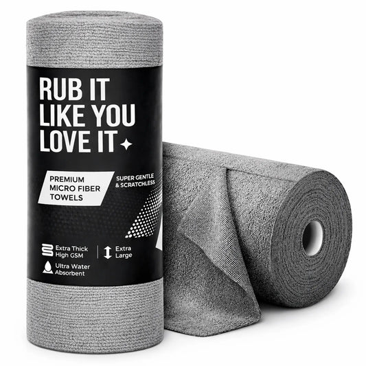 CAR101 Rip Rolls | 220 GSM Microfiber Towel Roll | 20 Units of tearable & reusable microfibre towels.