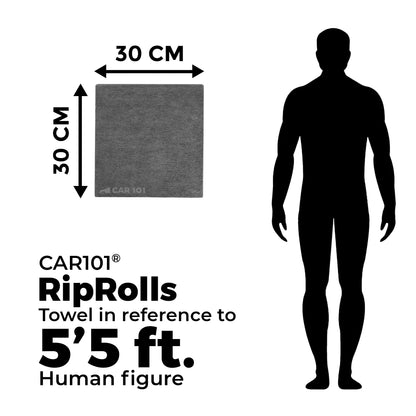 CAR101 Rip Rolls | 220 GSM Microfiber Towel Roll | 20 Units/Roll of tearable & reusable microfibre towels.