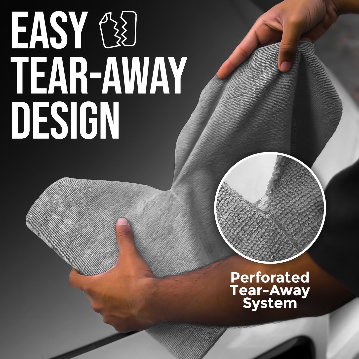 CAR101 Rip Rolls | 220 GSM Microfiber Towel Roll | 20 Units/Roll of tearable & reusable microfibre towels.