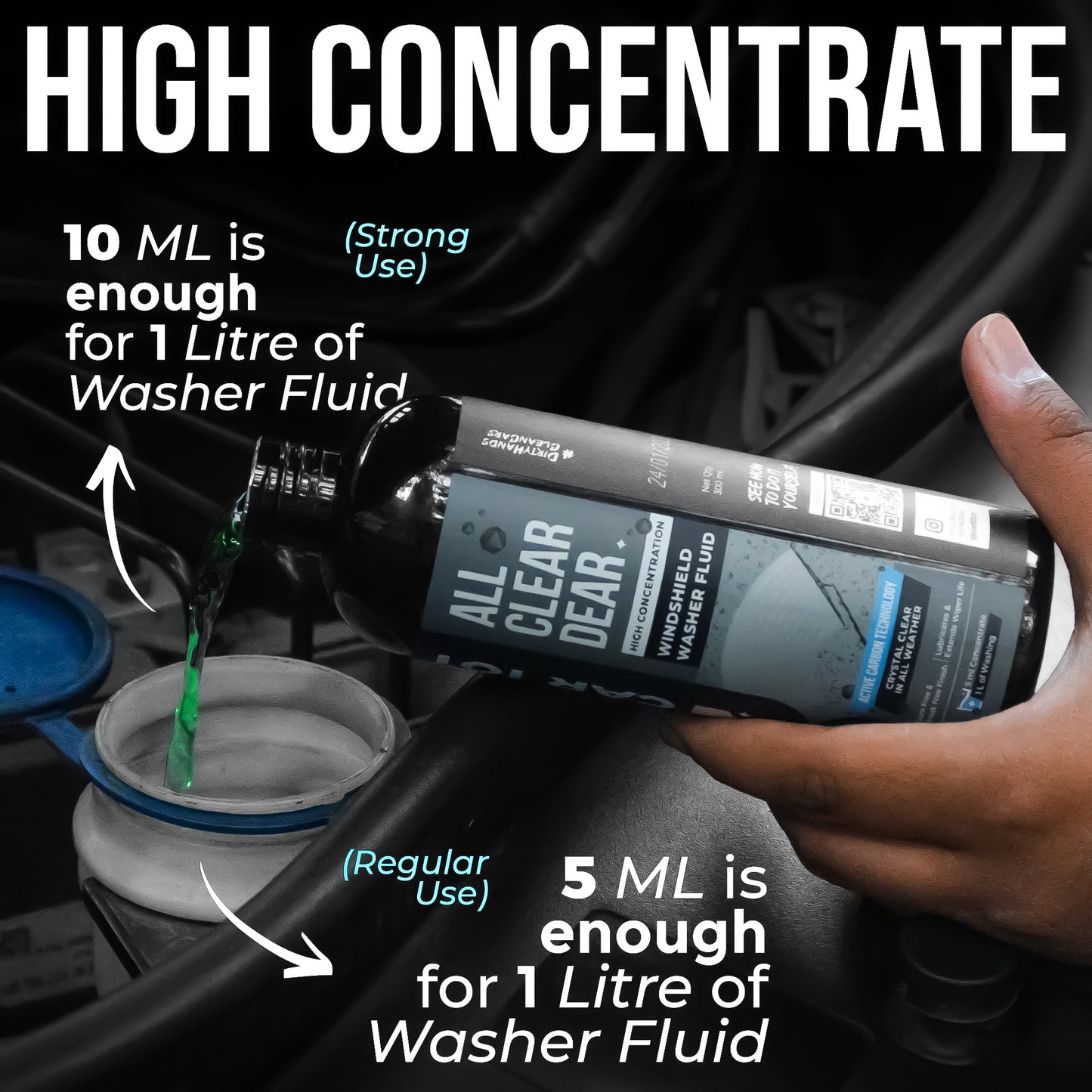 CAR101 Windshield Washer Concentrate 300ml  - Use only 5ml per litre