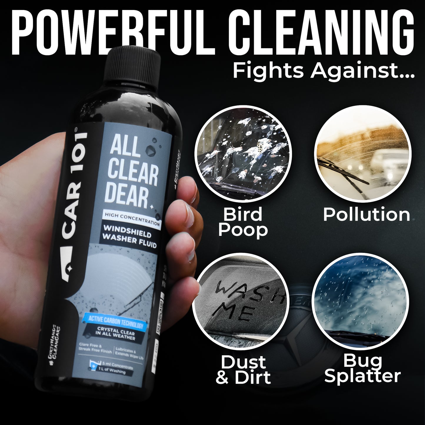 CAR101 Windshield Washer Concentrate 300ml  - Use only 5ml per litre