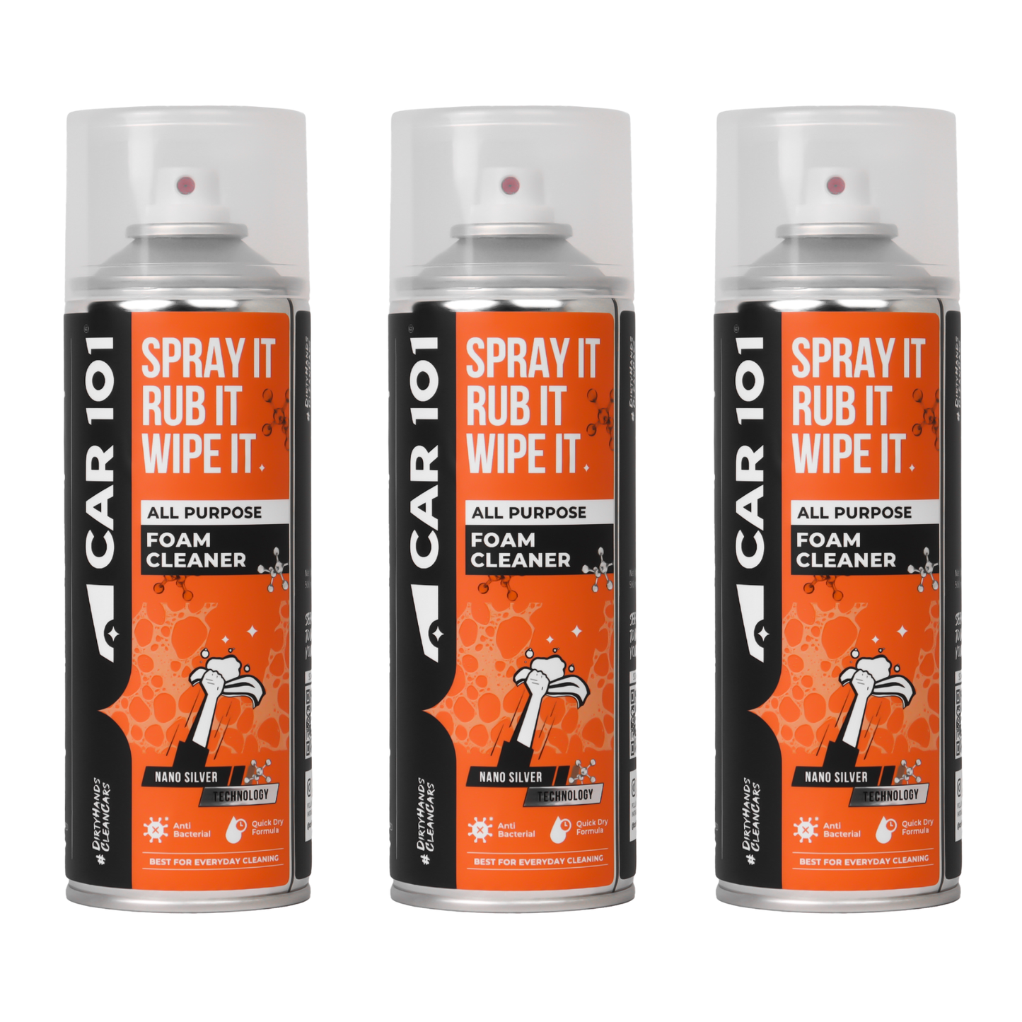 All Purpose Foam Cleaner | Best for daily cleaning | Car interior & Exterior | Anti Bacterial | 500ml large Size