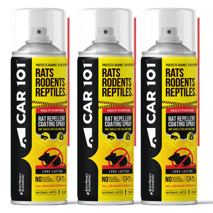 CAR101 Car Rat Repellent Spray | Anti Rat & Rodent Spray for Engine & Wiring Protection | Long Lasting Rat Protection for Cars & Bikes