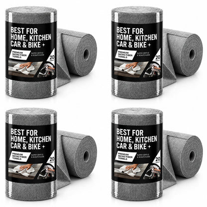 CAR101 Rip Rolls | 220 GSM Microfiber Towel Roll | 20 Units of tearable & reusable microfibre towels.