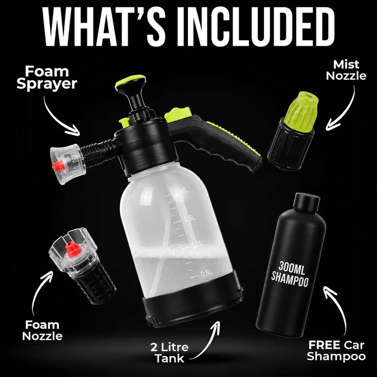 Foaming Sprayer | Multipurpose Sprayer 2L | Adjustable Nozzle | For Gardening, Car & Bike Wash